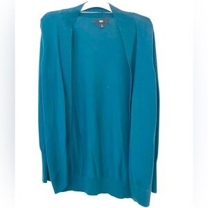 3 for $24 Teal open front cardigan with curved bottom